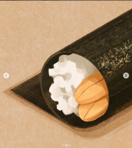Detail of Honorable Mention image from National Handroll Day contest of handroll